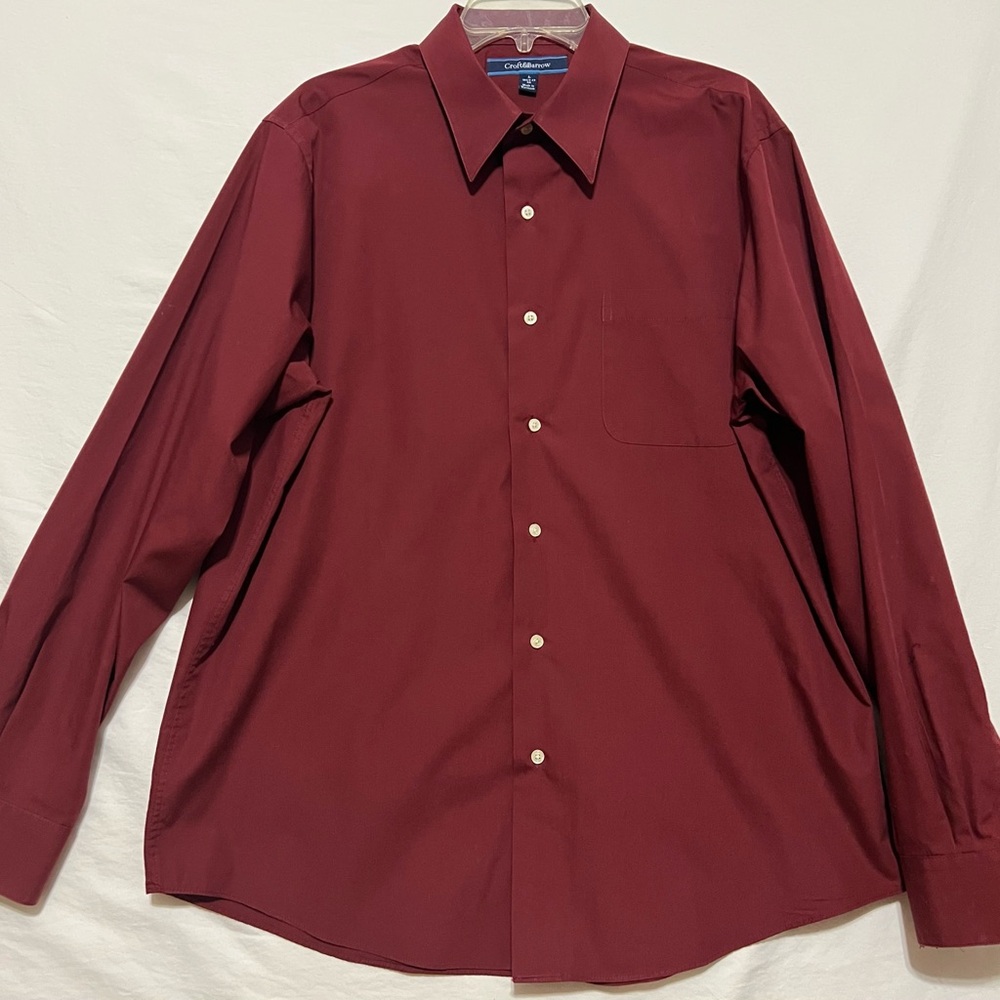 Croft & Barrow Men's Casual Button Down Shirt - Burgundy